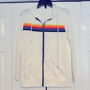 No Brand - purchased New- size small -thin material Hoodie, longer